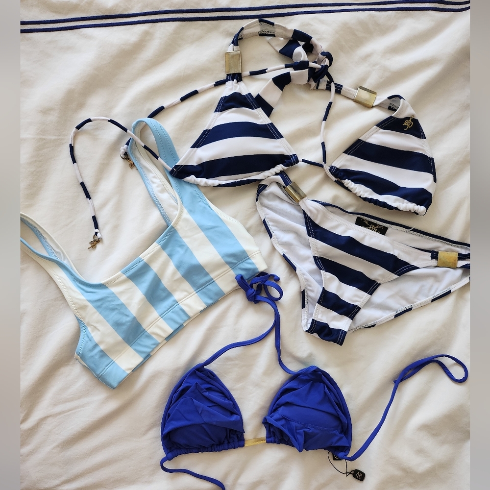 Blue swim wear selection